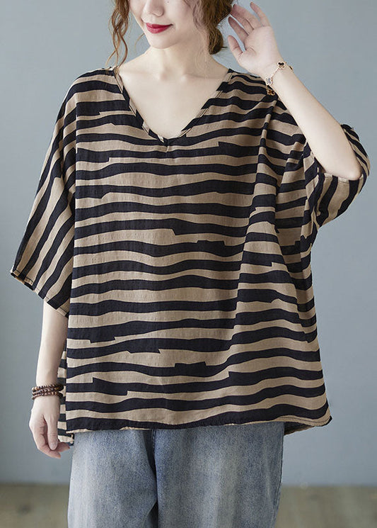 Modische Herbstblusen in Khaki mit V-Ausschnitt und Fledermausflügelärmeln