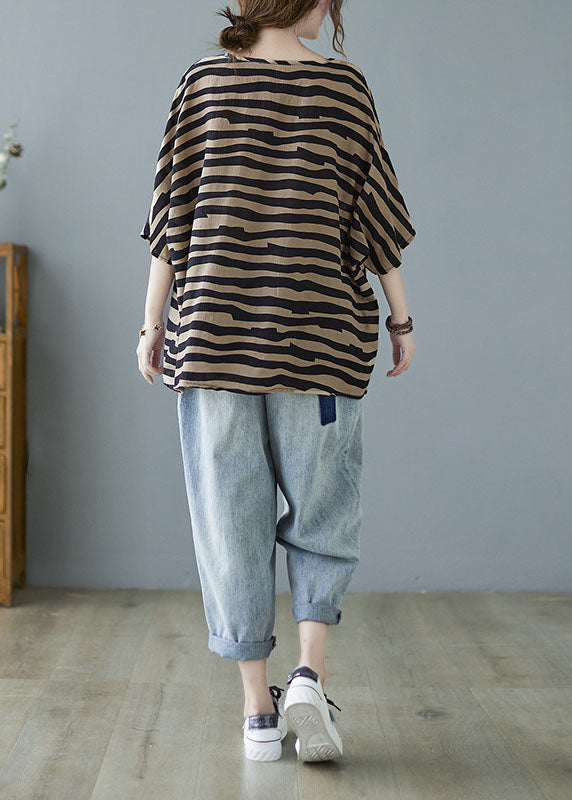 Modische Herbstblusen in Khaki mit V-Ausschnitt und Fledermausflügelärmeln