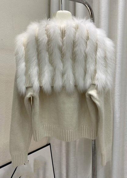 Modische hellblaue Strickjacke mit Matrosenkragen und Patchwork-Design aus Baumwolle für den Winter