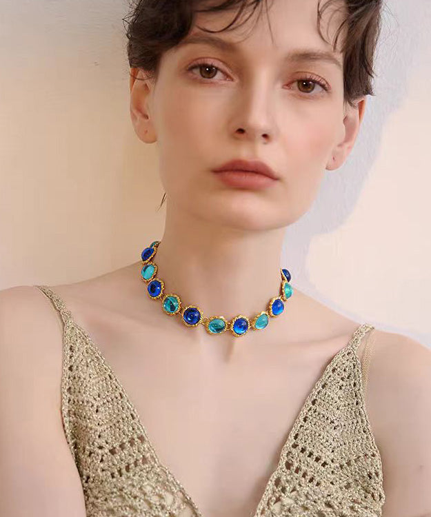 Fashion New Original Metal Gemstone Choker