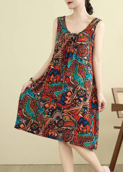 Fashion Orange Wrinkled Holiday Long Dress Summer