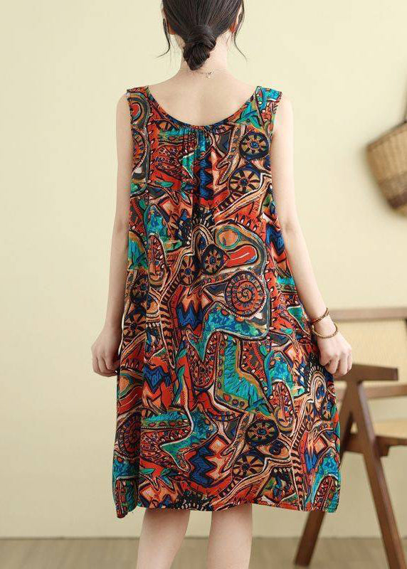Fashion Orange Wrinkled Holiday Long Dress Summer