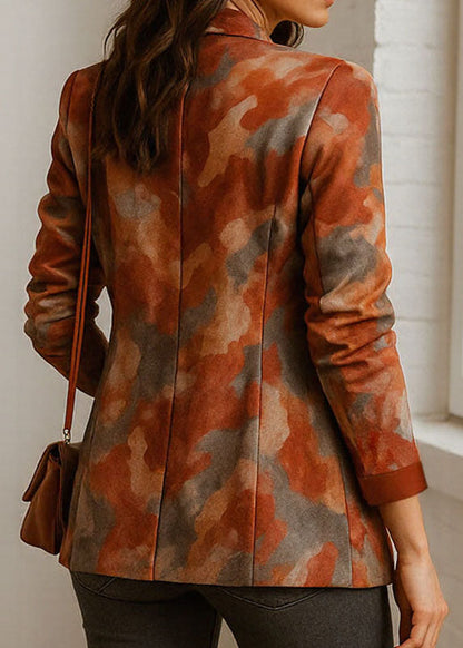 Fashion Peter Pan Collar Print Blazer Jackets Coat Fall