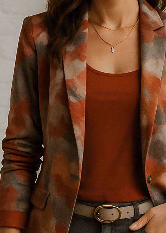 Fashion Peter Pan Collar Print Blazer Jackets Coat Fall