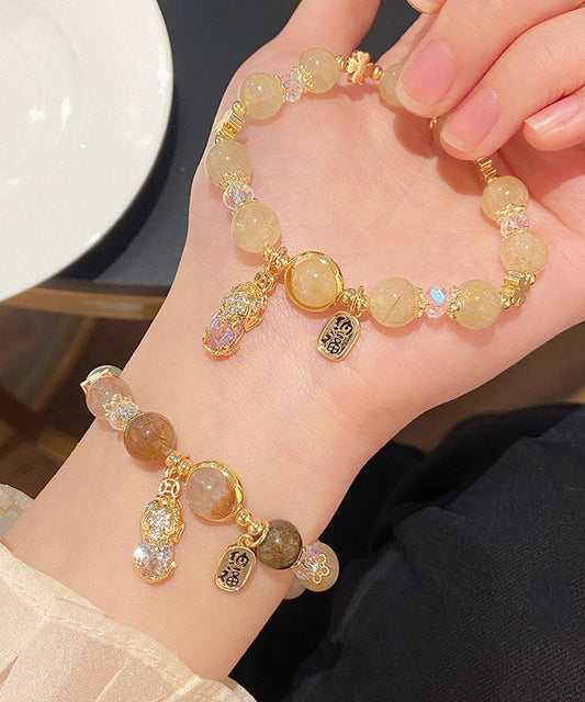 Modisches Regenbogen-Kristall-Charm-Armband mit mythischem Wildtier