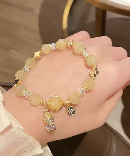 Pulsera con dije de animal salvaje mítico de cristal arcoíris de moda