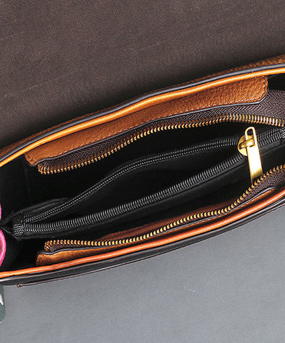 Mode Rot Rub farbe Paitings Kalbsleder Satchel Handtasche