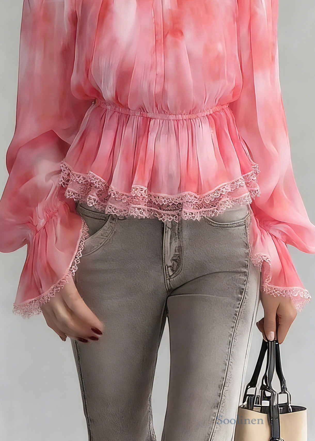 Fashion Red Slash Neck Patchwork Tunic Silk Shirts Spring