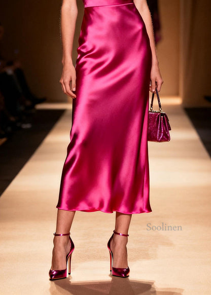 Fashion Rose Silk Spaghetti Strap Dress Summer