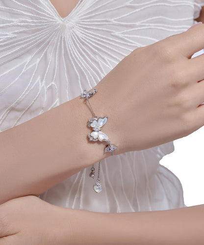 Fashion Silk Copper Alloy Zircon Butterfly Charm Bracelet