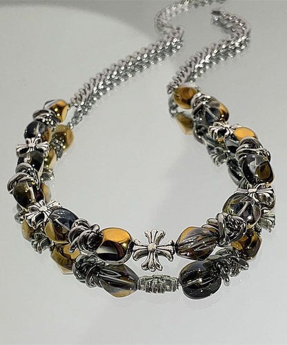 Collar de cuentas de aleación de acero inoxidable de moda