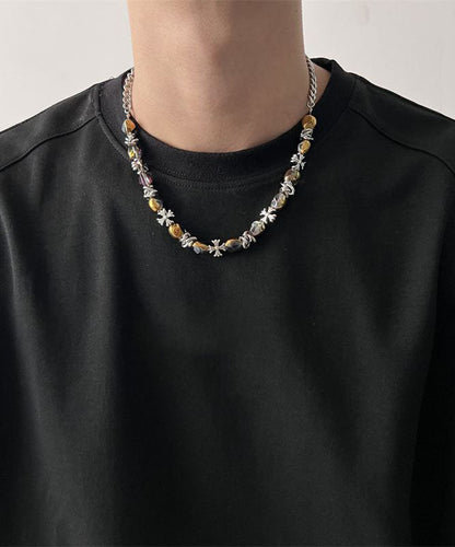 Collar de cuentas de aleación de acero inoxidable de moda