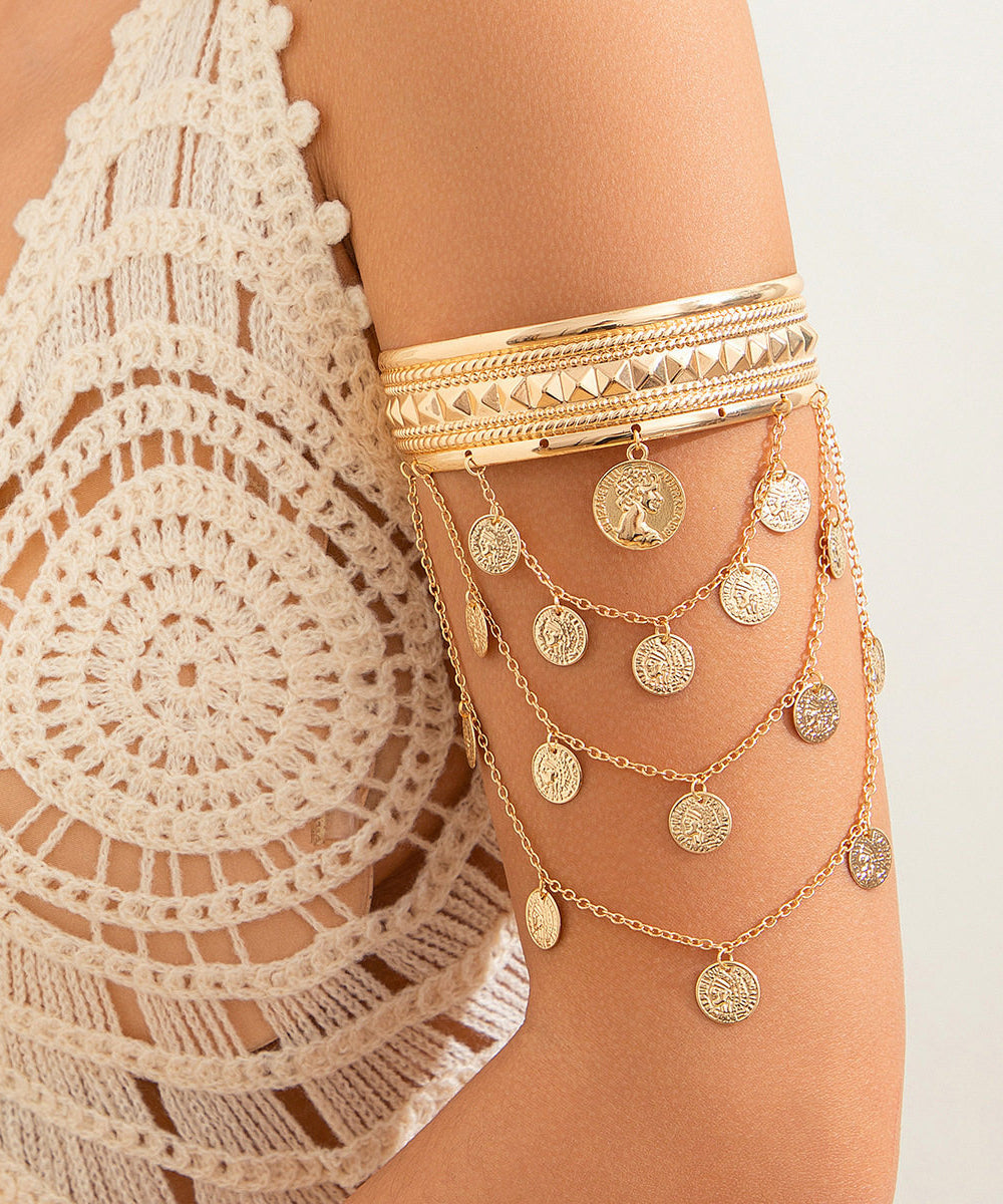 Fashion Star Copper Overgild Tassel Armlet Body Chain