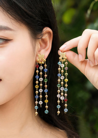 Fashion Tasseled Butterfly Acrylic Drop Earrings