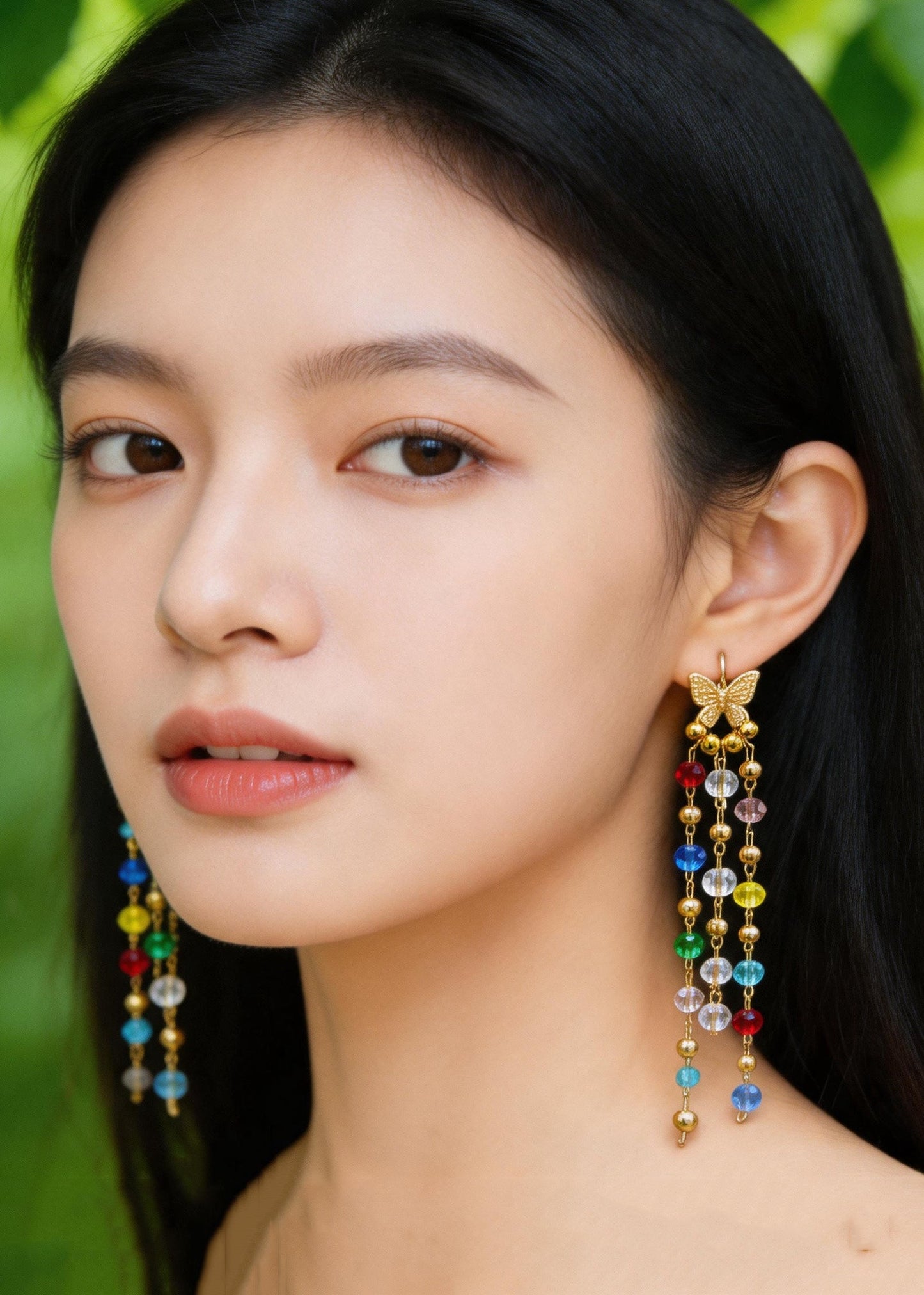 Fashion Tasseled Butterfly Acrylic Drop Earrings