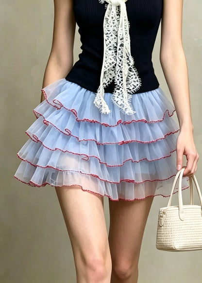 Fashion V Neck Lace Knit Top And Chiffon Skirts Two Piece Set Sleeveless