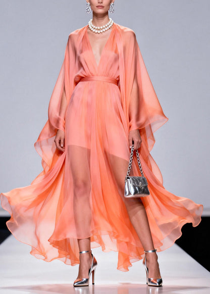 Fashion V Neck Patchwork Chiffon 2 Piece Outfit Summer