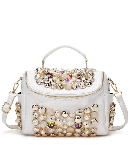 Fashion Versatile Black Nail Bead Zircon Tote Bag