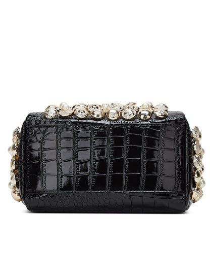 Fashion Versatile Black Nail Bead Zircon Tote Bag