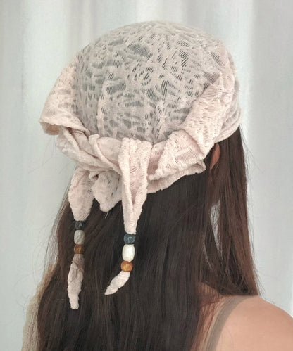 Modisches, vielseitiges grünes Dreieck-Stirnband mit Holzperlen