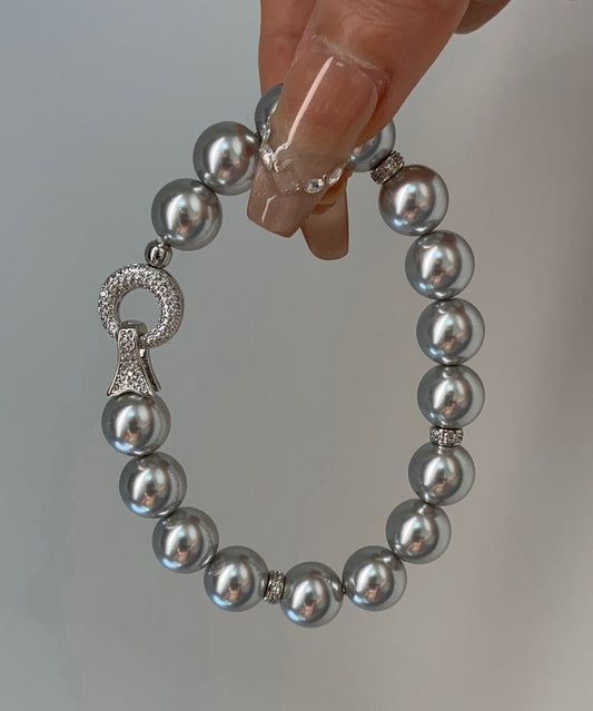 Fashion Versatile White Zircon Pearl Bracelet