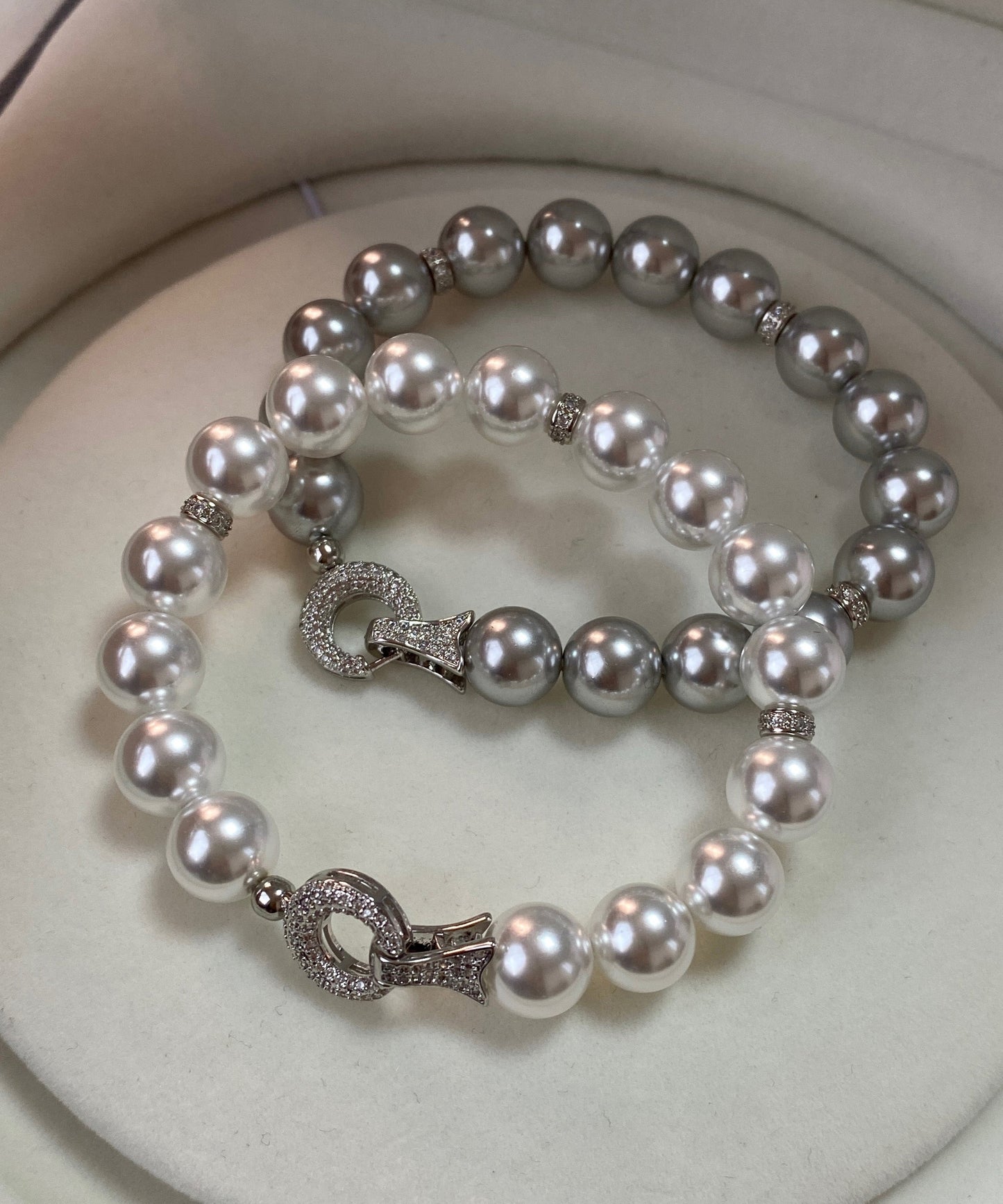 Fashion Versatile White Zircon Pearl Bracelet