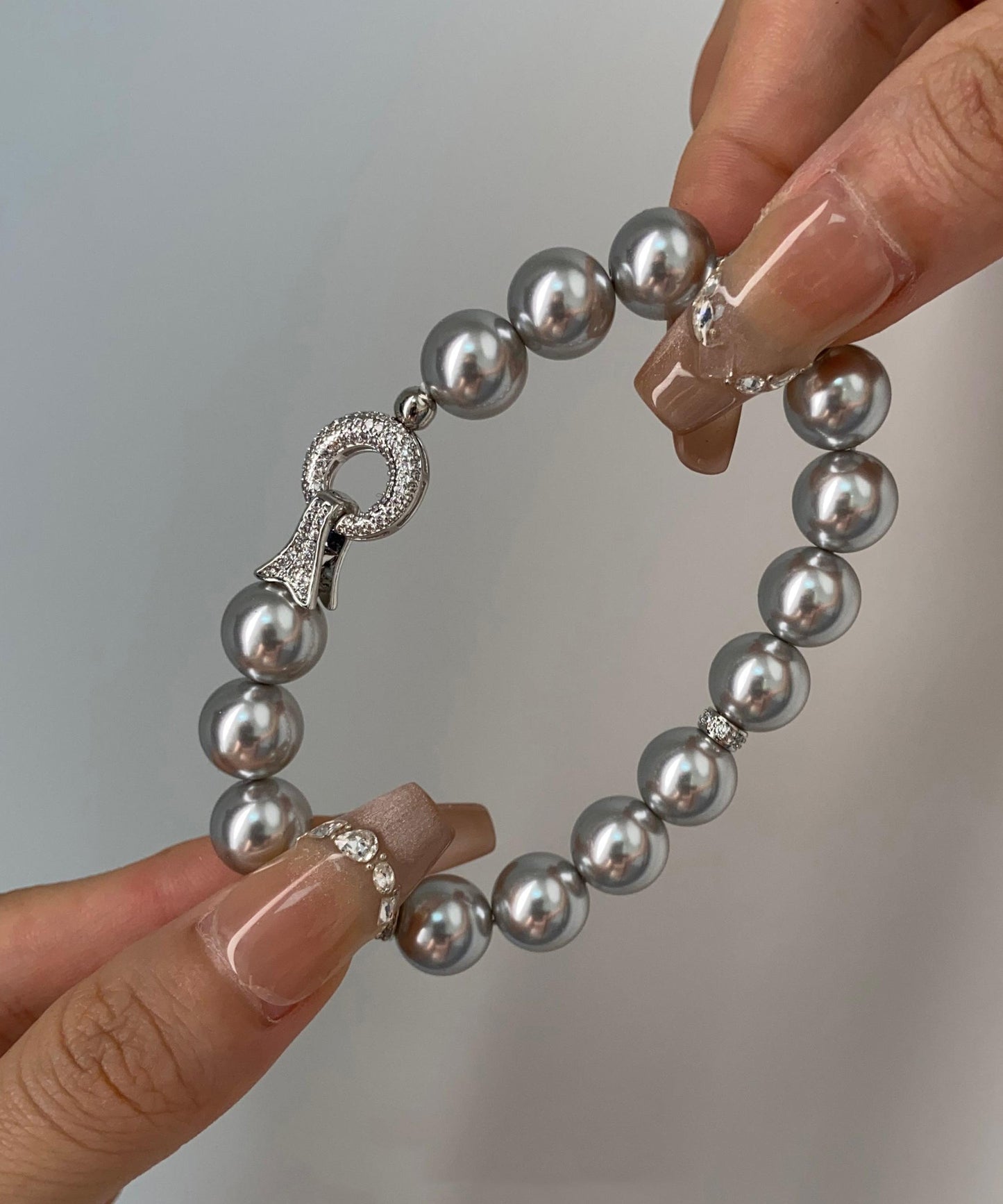 Fashion Versatile White Zircon Pearl Bracelet