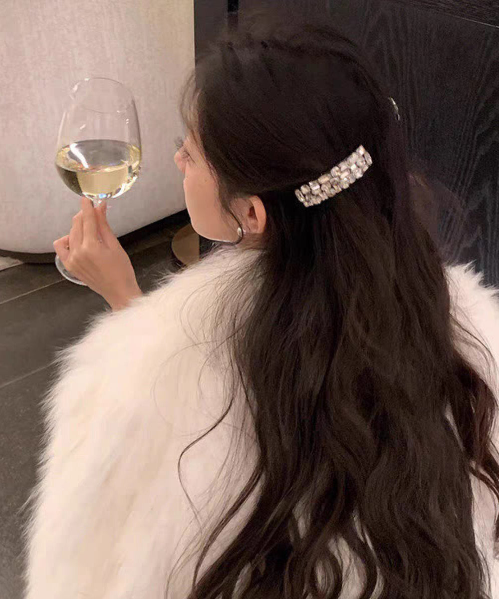 Fashion White Acrylic Zircon Hairpin