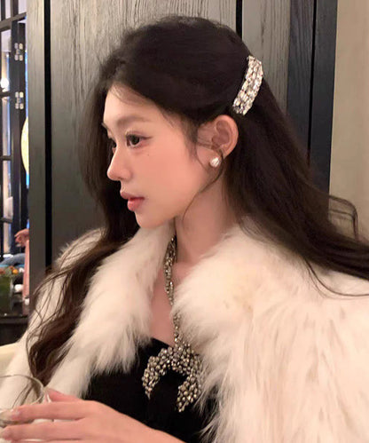 Fashion White Acrylic Zircon Hairpin