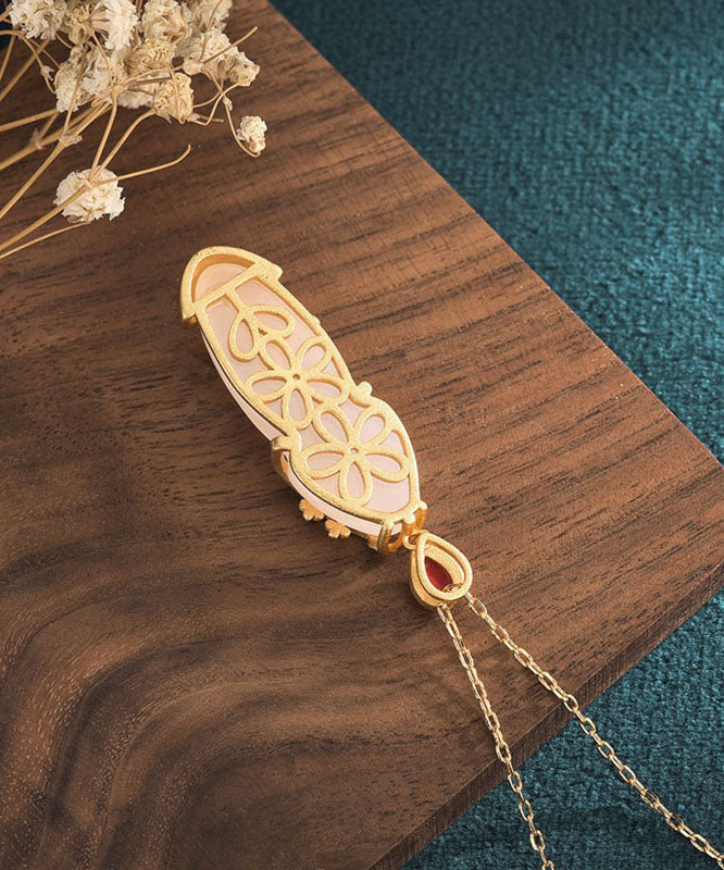 Collar con colgante de cloisonné de jade blanco con incrustaciones de moda