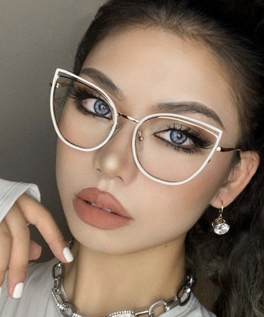 Fashion White Metal Full Frame Reading Glasses