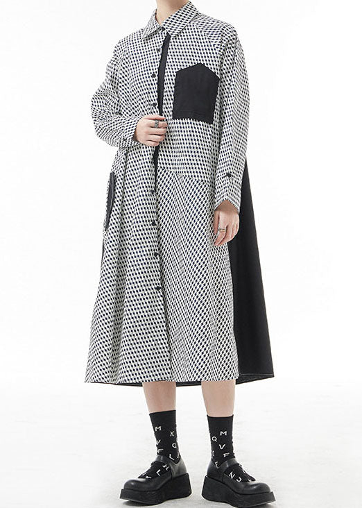 Mode Weiß Peter Pan Kragen taste Patchwork hemd Kleider Frühling