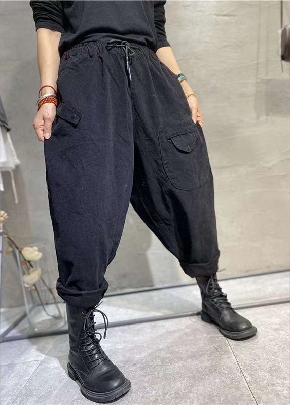 Mode Gelb Casual Elastische Taille Taschen Krawatte Taille Herbst Hosen