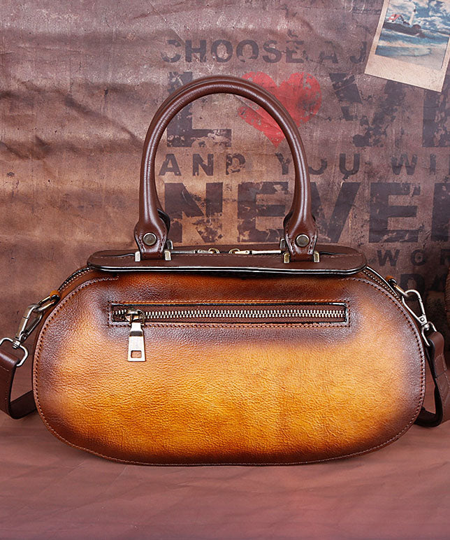 Mode Gelb Prägung Paitings Kalbsleder Tote Handtasche