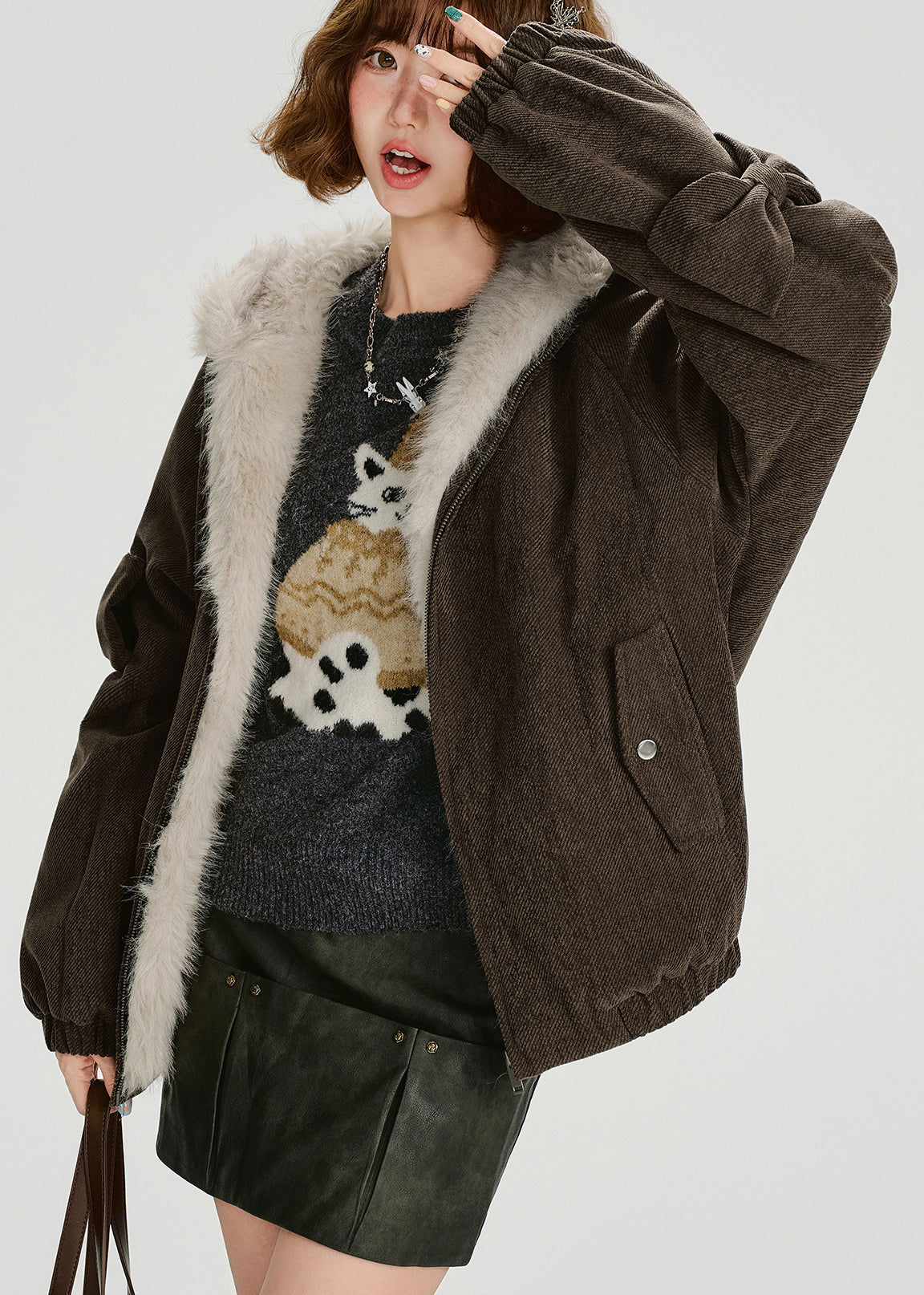 Fashion Zip Up Thick Warm Fleece Hoodie Coat Winter