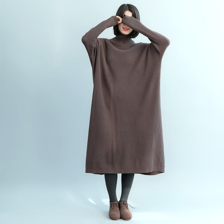 Mode Schokolade Pullover Wetter Vintage Fuzzy High Neck Strickwaren