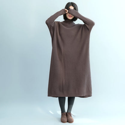 Mode Schokolade Pullover Wetter Vintage Fuzzy High Neck Strickwaren