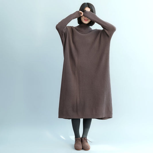 Mode Schokolade Pullover Wetter Vintage Fuzzy High Neck Strickwaren