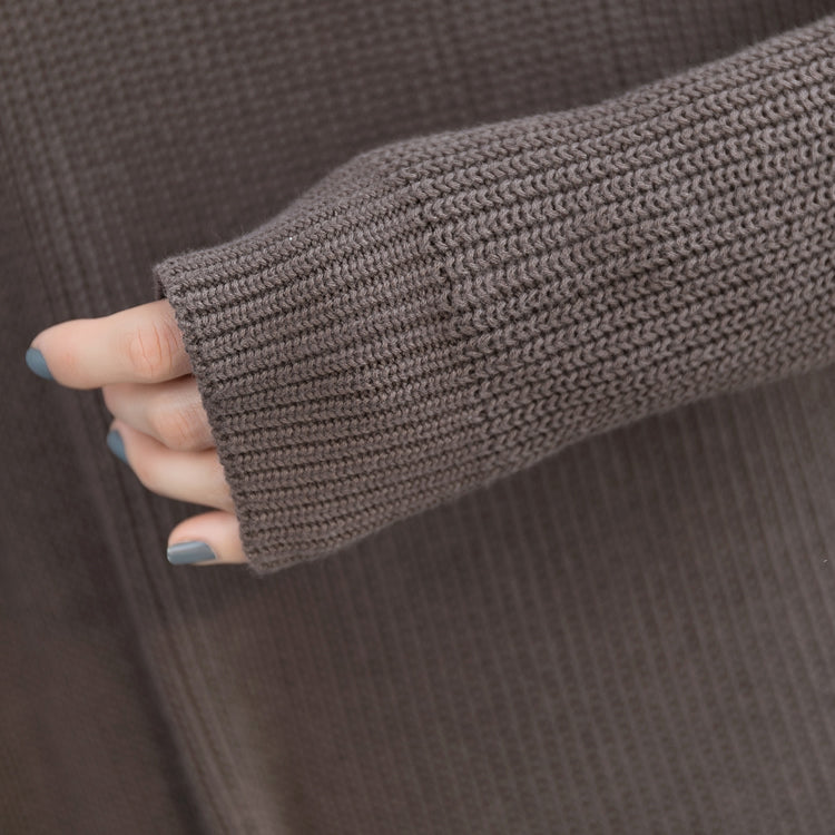 Mode Schokolade Pullover Wetter Vintage Fuzzy High Neck Strickwaren