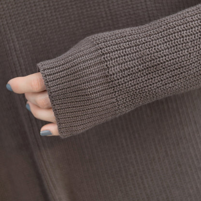 Mode Schokolade Pullover Wetter Vintage Fuzzy High Neck Strickwaren