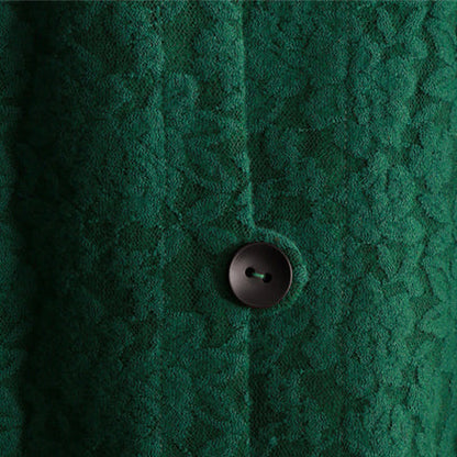 Mode grün Maxi Mantel lässig Stand Taschen Baumwolle Leinen Mantel Frauen Langarm Baggy Mantel