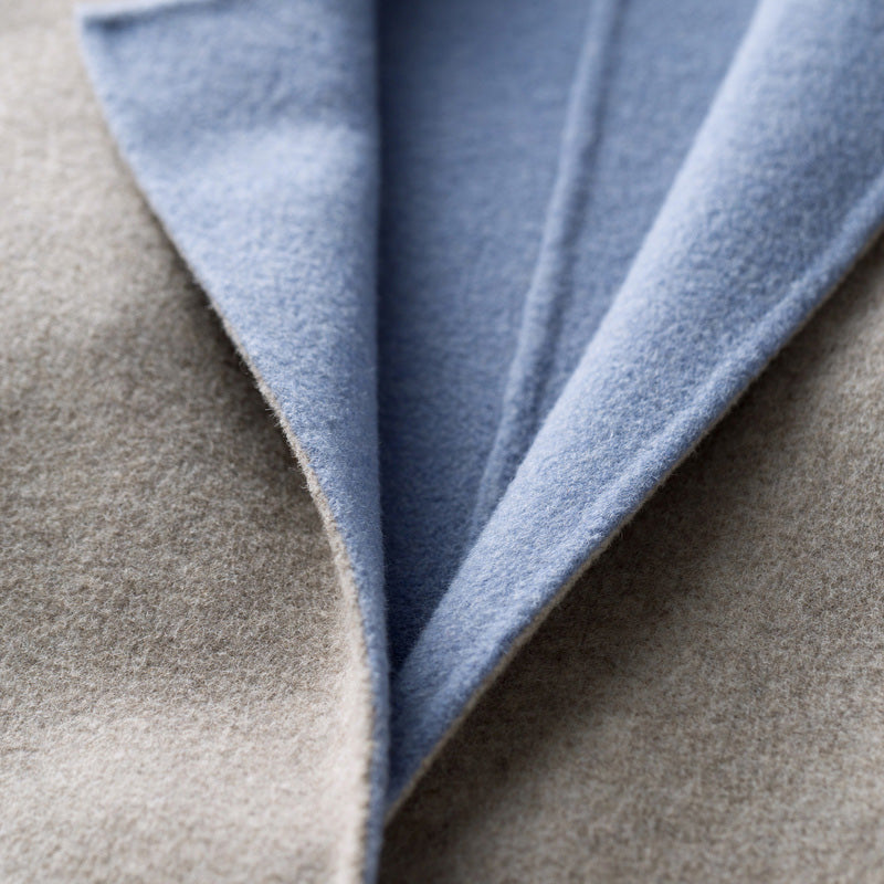 Mode licht khaki wolle mantel casual zurück öffnen Mäntel revers kragen mäntel