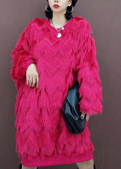 Mode multi Mit Kapuze Taschen Patchwork Pullover Streetwear kleider Frühling