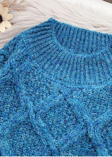 Fashion o neck thick Sweater weather plus size green Fuzzy knit dress - SooLinen