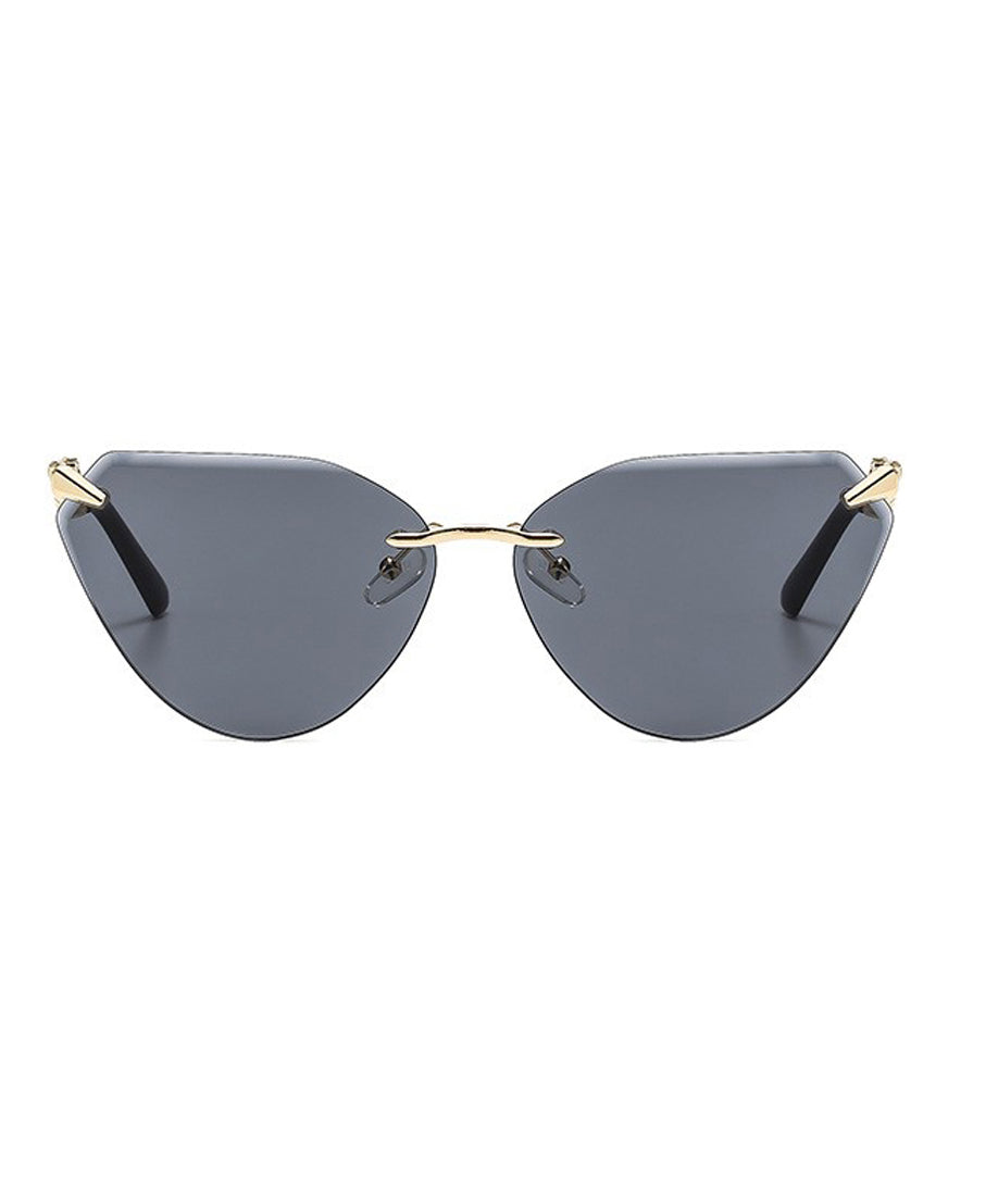 Fashionable Elegant Black Metal Leg Sunglasses
