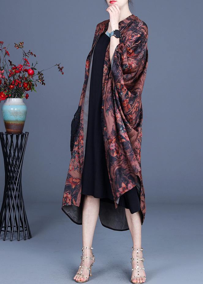 Fashionable Women's Summer Bat Sleeve Large Long Jacket - SooLinen