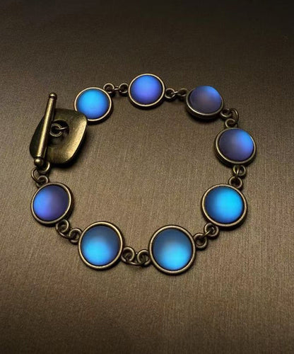 Pulsera fina de cadena de aleación de cobre azul