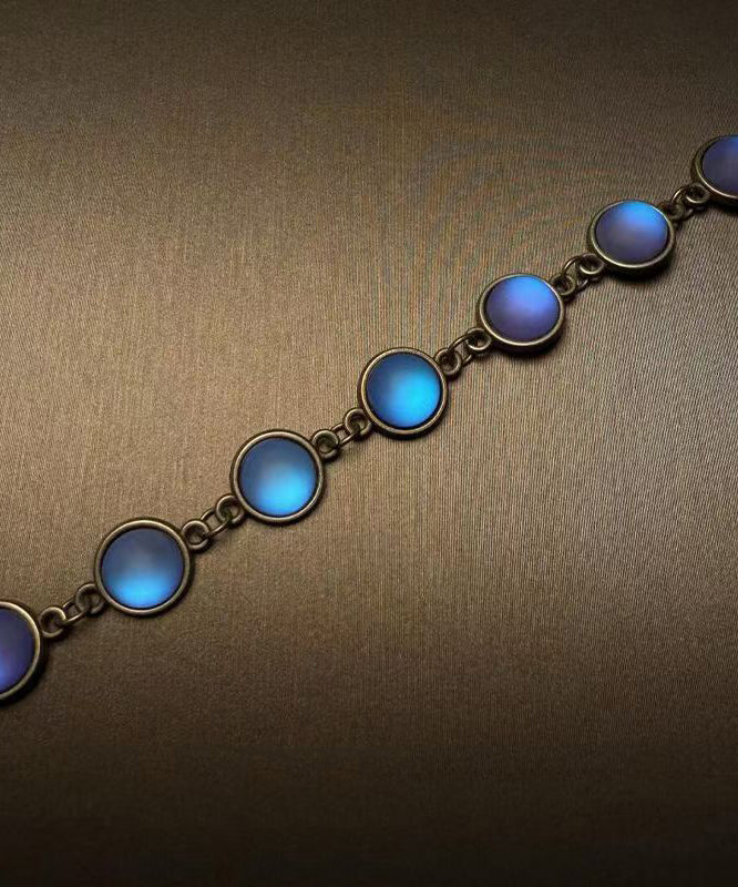 Pulsera fina de cadena de aleación de cobre azul