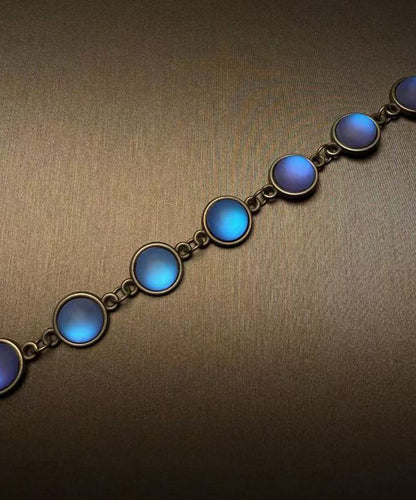 Pulsera fina de cadena de aleación de cobre azul
