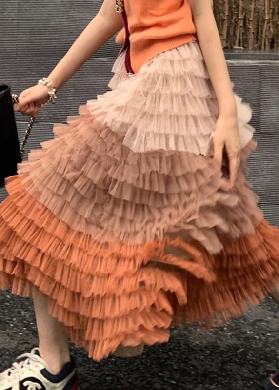 Feiner Blauer Patchwork Farbverlauf Tüllrock Frühling